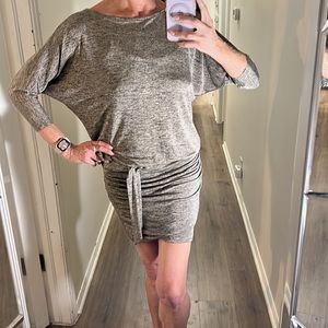 WHBM long sleeve dress with adjustable belt. Batwing style sleeves w open back